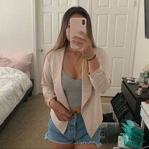Cream Blazer Top